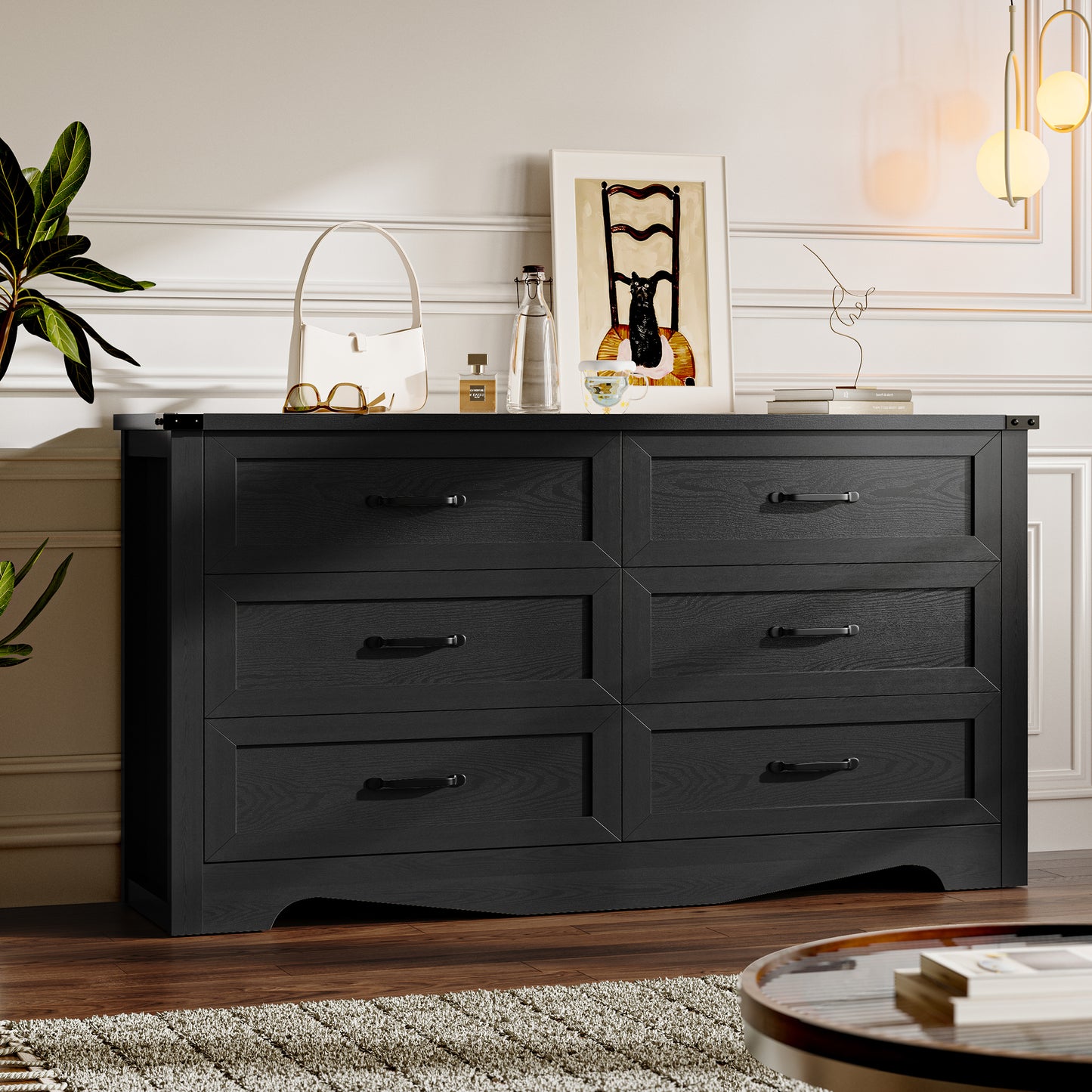 BORNOON 9-Drawer Dresser for Bedroom, Modern Wooden Chest of Drawers with Metal Handles, Anti-Tipping Design, Sturdy and Stable Storage Organizer for Living Room, Entryway, Home Office